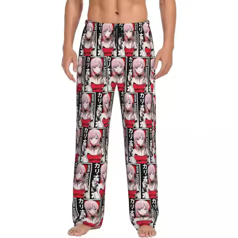 Custom Calliope Mori Red Dress Hololive En Pajama Pants Men Sleepwear Sleep Lounge Bottoms with Pock