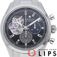 真力時 Chronomaster Open El Primero 腕錶 39.5mm Chronomaster Open 03.3300.3604/21.M3300 保固卡 不鏽鋼男士腕錶 黑色拋光 