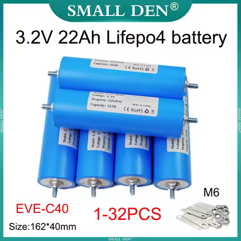 1-32PCS New 3.2V 22Ah Lifepo4 Rechargeable battery DIY 12v E-tool scooter motorcycle LED Lamp High-q