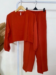 one set crop top Crinkle / setelan wanita crinkle