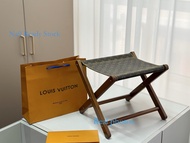 [na9 Ready Stock] Size: 27x28x28cm Folding Stool Classic Presbyopic Canvas+Dark Wooden Frame Simple 