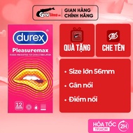 Bao cao su Durex Pleasuremax size lớn 56mm gân và điểm nổi - Hộp 12 cái | GUNSHOP VIỆT NAM