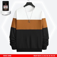 Oversized Sweater / M-6XL Men's Crewneck 3D Combination White Turmeric Black Men's Sweater Men's Swe