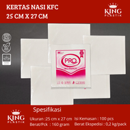 Kertas Nasi KFC 25x27 | Kertas Pembungkus Kebab 25 x 27 100 Lembar