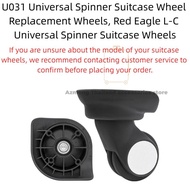 2pcs U031 Universal Spinner Suitcase Wheel Replacement, Red Eagle L-C Compatible 50mm Wheel Assembly
