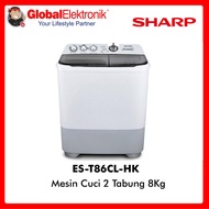 MESIN CUCI 2 TABUNG SHARP ES-T86CL-HK / T86CL LOW WATT 8KG