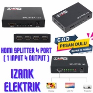 HDMI SPLITTER 4 PORT (1 INPUT 4 OUTPUT) HDMI Splitter 4 Port Hub video HDMI Splitter 4 Port Hub Full