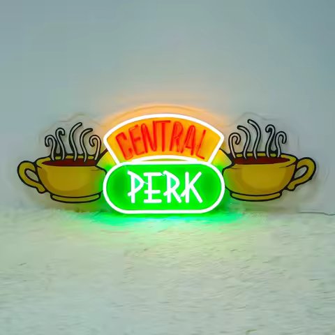 Central Perk Neon Sign UV Painted LED Neon Light sign Gift for Friends Fan USB Dimmable for Coffee B
