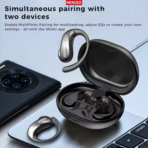 [AI Translation Earbuds]MINISO MS188 Bluetooth Earphones HD Touchscreen OWS Wireless Headphones with