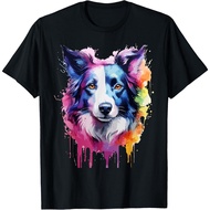 Border Collie Lovers Pop Art Color Design Border Collie Dog T-Shirt