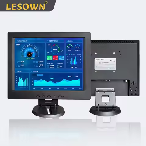 LESOWN 12 inch 1024x768 Industrial LCD Monitor 4:3 HDMI VGA AV BNC Small Wide Screen Display for CCT