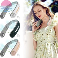 Portable Neck Fan Bladeless Cooling Fans with 3 Wind Speeds 2400mAh Rechargeable Headphone Design Pe