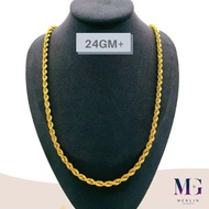 Merlin Goldsmith 22K 916 Gold Hollow Rope Chain (24GM+)