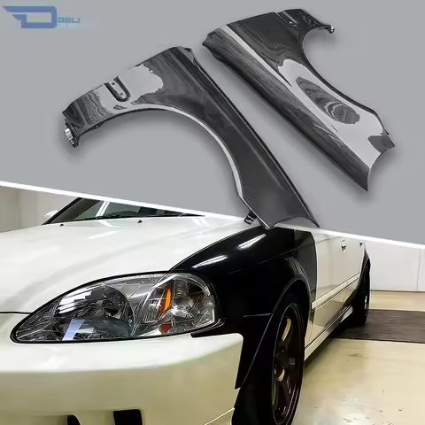 For Honda Civic 1996-1998 EK4 EK9 Type R Hatchback Carbon Fiber CF Front Fender Car Exterior Accesso
