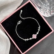4-leaf clover women's silver design bracelet _Women's silver bracelet