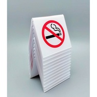No Smoking Sign Set Of 12 Pieces Triangle Acrylic 2-Sided Symbol Size 8 x 8 Cm.
