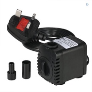 T&amp;L 600L/H 8W Submersible Water Pump for Aquarium Tabletop Fountains Pond Water Gardens and Hydroponic Systems with 2 Nozzles AC220-240V