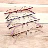 Wholesale Pure Titanium Oval Simple Retro Small Face Half Frame Myopia Women's Small Frame Acetate F