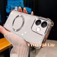 VIVO V60 Lite 5G 4G 2025 New Case Magnetic Shockproof Transparent With Magnet Ring 2025 New Design C