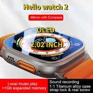 2023 TOP Hello Watch 2 Smart Watch IWO 49mm 2.02 inch 1GB NFC GPS waterproof Bluetooth Call Wireless Charging Men woman Series 8 Ultra Real Compass PK h11 ultra plus HK8