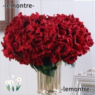 LEMONTRE Artificial Flowers, Realistic 5 Heads Hydrangea, Colorful Silky Fake Flowers
