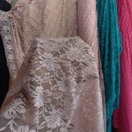 PINK SALEM SPANDEX BROCADE FABRIC GARMENT REMAINS - SPANDEX BROCADE FABRIC - KEBAYA FABRIC PRICE PER