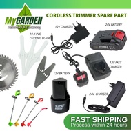 Cordless Rechargeable Grass Trimmer Grass Cutter 12V / 24V Spare Parts Alat Ganti Mesin Rumput