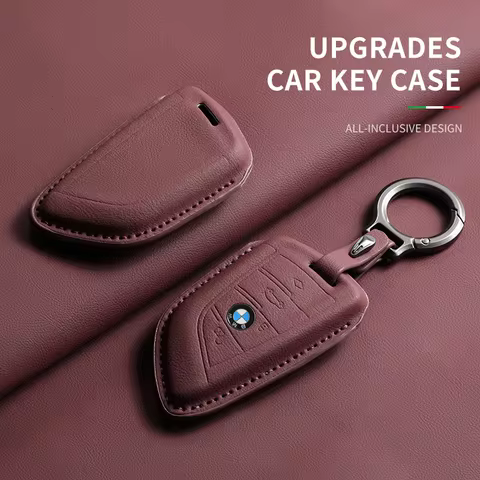 Full Flip Leather Car Key Case For BMW 1 3 5 7 Series 320i 530i 550i F20 F15 F16 F48 G20 G30 G01 G02
