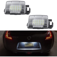 Gempro 2Pcs LED License Plate Light Lamp Assembly Replacement For Nissan 350z 370z GT-R Cube Leaf Se