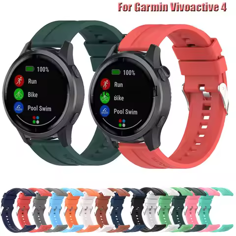 22MM Silicone WatchBand Strap For Garmin Vivoactive 4 / Forerunner 745 Smart Wristband for Amazfit G