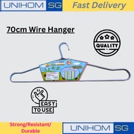 UnihomSG 70cm Wide Strong Durable Wire Hanger Bundle of 2 Hanger Baju Clothes Hanger