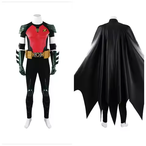 Robin Cosplay Costume Red Suit Man Superheros Halloween Carnival Party Suit Outfit For Man Disguise