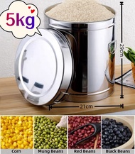 stainless rice dispenser aesthetic 25 kg /10kg/5kg/50kg capacity rice storage container rice box ric