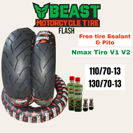 BEAST TIRE SIZE 13 FOR NMAX TIRE  V1 V2 WITH TIRE SEALANT & PITO