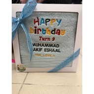 Tuala Sulam Nama Custom | Hadiah Untuk Tersayang | Hadiah Birthday Kahwin Anniversary