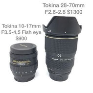 Tokina 10-17mm F3.5-4.5 Fish eye / Tokina 28-70mm F2.6-2.8