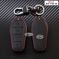 BYD ATTO 3 Key Case Leather With Chain For Electric Cars
