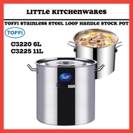 (TOFFI)20cm/6Ltr & 25cm/14ltr Stainless Steel Commercial Stock Pot/Periuk Steel 20cm & 25cm Tinggi/P