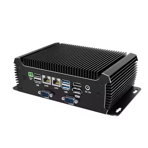Fanless Industrial PC Intel Core I5-6300U 4x COM RS232 RS485 2xGbE 4G 5G LTE WiFi Windows11/10 Linux