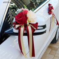 ali  Creative Wedding Car Decoration Flower Door Handles Rearview Mirror Decorate Artificial Flower Accessories Marriage Props Gifts n