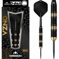 MISSION STEEL TIP DART - 24G M1 Mission ONZA Black & Gold Brass  Steel Darts (ARROW DART KELULI)
