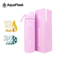 AquaFlask 22oz Lilac Wide Mouth with Spout Lid Vacuum Insulated Drinking Water Aqua Flask
