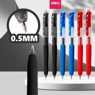 Deli S07 Press Gel Pen 0.5mm Nib Deli Blue/Black/Red Ink Ballpoint Pen for Office Students with Beau