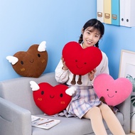 ♀卐⊕ 35CM Lovely Plush Heart Pillow Toy Red Love Heart Shape With Angel Wings Plushie Stuffed Soft Sofa Chair Cushion Home Decor