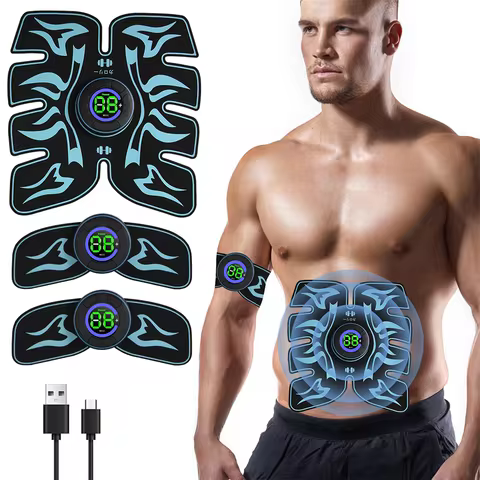 EMS Abdominal Muscle Patch Lazy Home Fitness Equipment Massage Abdominal Fitness Device Intelligent 