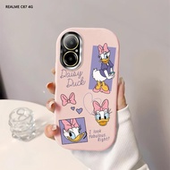For Realme C67 C65 C55 C53 C51 C35 C21Y C25Y Soft Original Liquid Silicone Casing Cartoon Daisy Duck