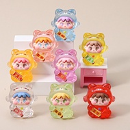 Luminous lucky cat QQ girl QQ girl Cute Pellet diy Jewelry Hanging Keychain Three-Dimensional Cartoo