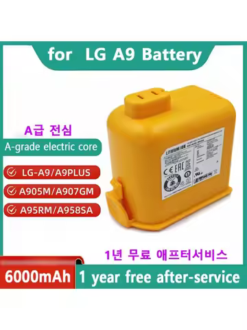 for Lg Cordzero Vacuum Cleaner Battery Replacement A9 P9 A9S Cordless Vacuum Cleaner 4000Mah 6000Mah