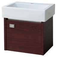 [特價]ST92436332紅木紋面盆置物櫃不銹鋼43CM