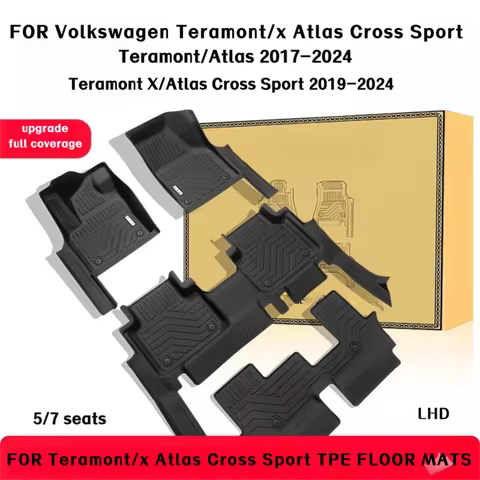 TPE Floor Mats For Volkswagen Teramont/X Atlas/Atlas Cross Sport LHD 5/7 Seats 2017-2024 Custom Fit 